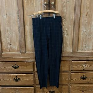 Athleta Brooklyn Textured Ankle Pant navy window pane Lightweight High Rise